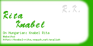 rita knabel business card